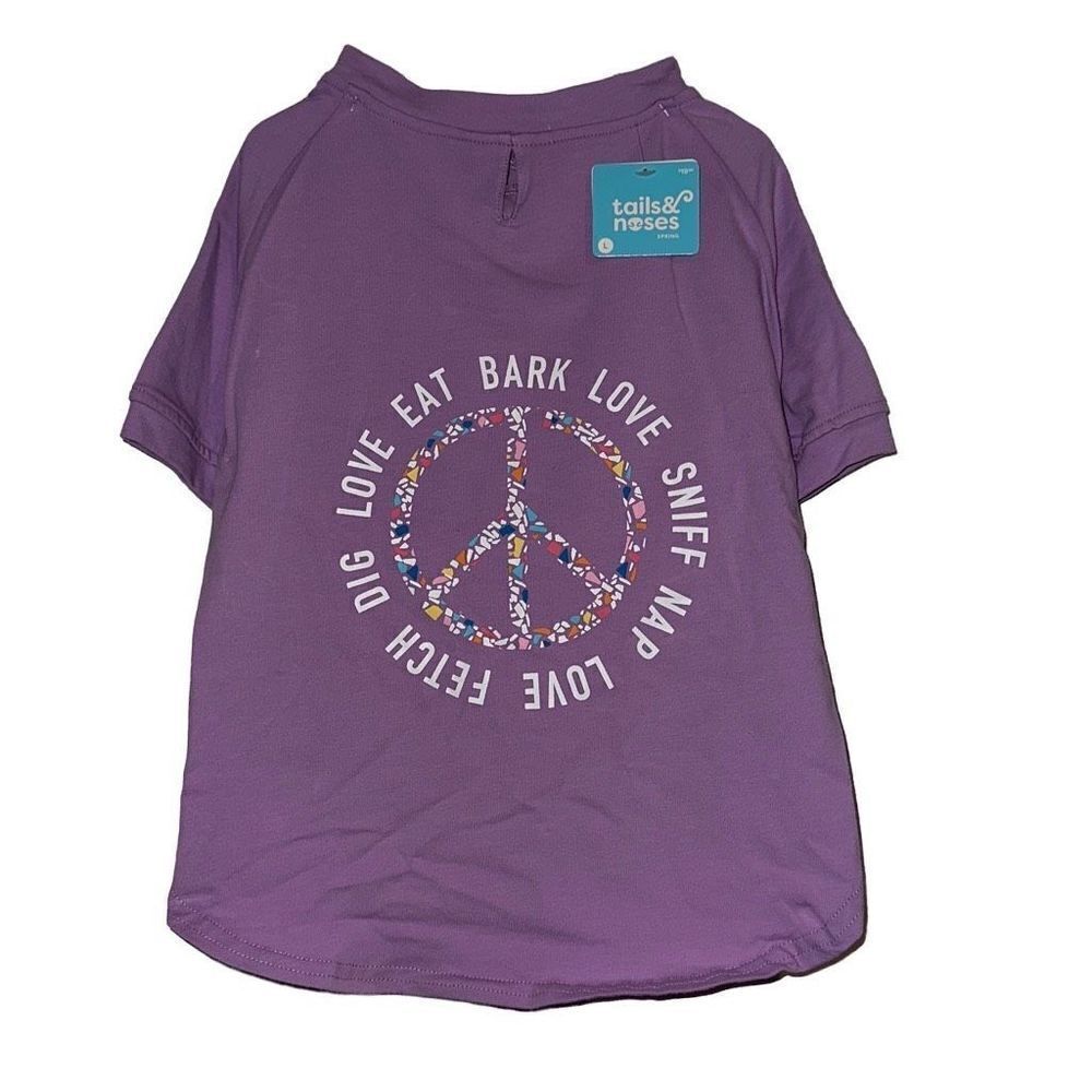 *New* Tails & Noses Joann Dogs Pets Size L Purple Pullover Tee Shirt